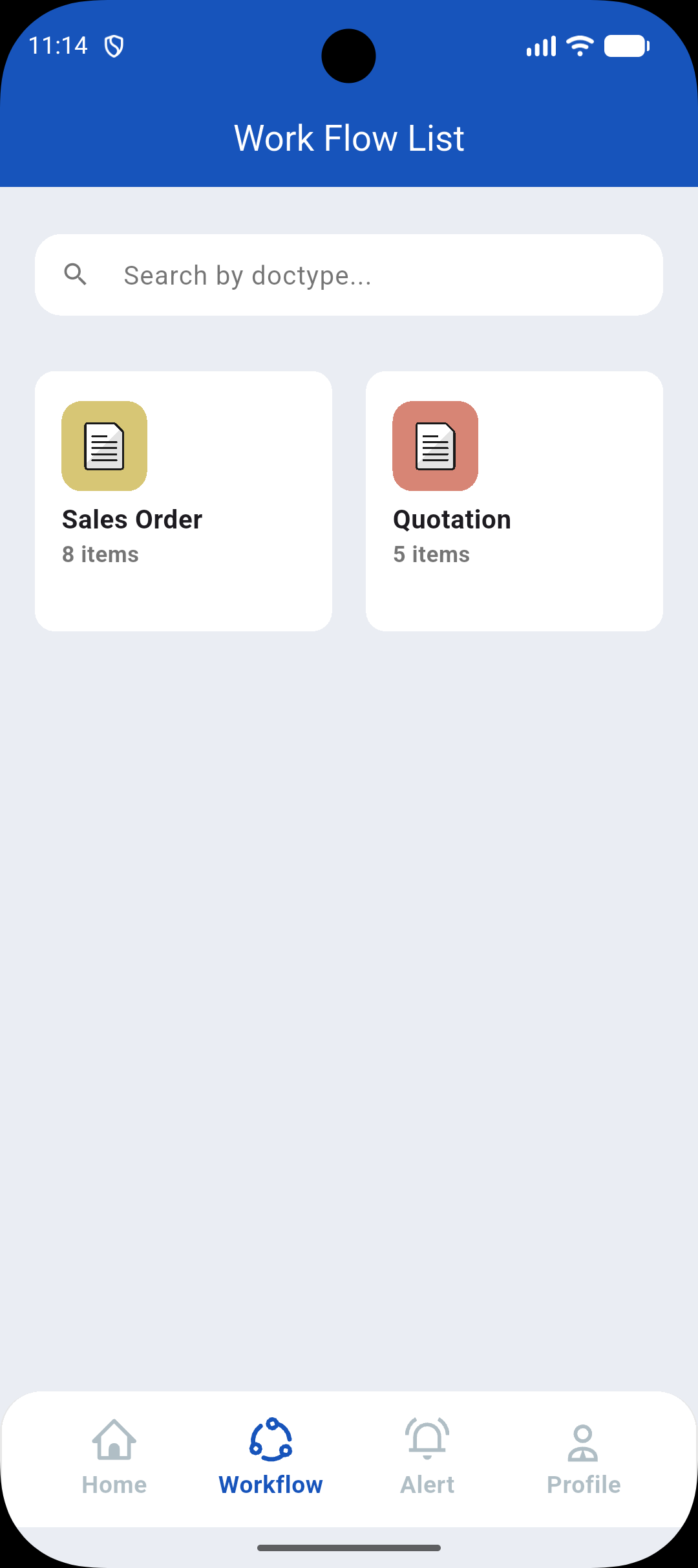 Workflow Screen