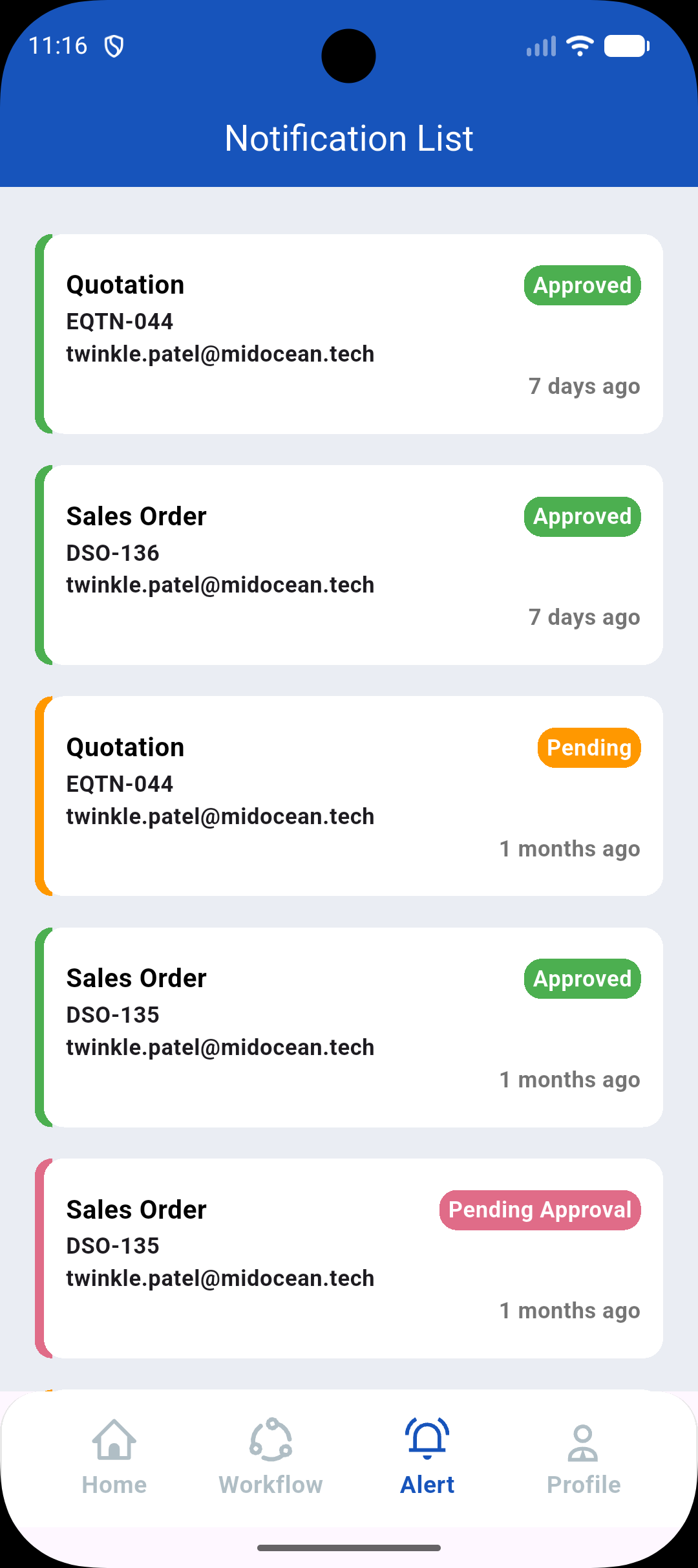 Notification List Screen